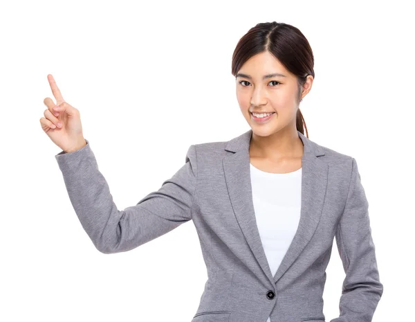 Businesswoman finger up — Stock Photo, Image