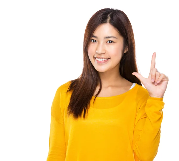 Asian young woman with tick sign — Stock Photo, Image