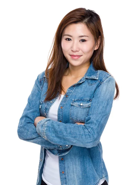 Leende asiatisk kvinna — Stockfoto