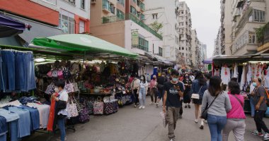 Prens Edward, Hong Kong - 21 Nisan 2021 Fa Yuen Caddesi