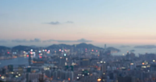 Bokeh City Sunset View — Stock Photo, Image