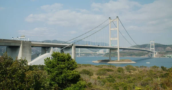 Hängebrücke Tsing Hongkong — Stockfoto