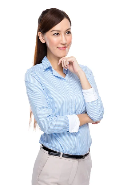 Businesswoman think of idea — Stock Photo, Image