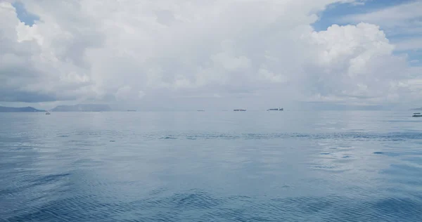 Nuage Blanc Avec Ciel Bleu Mer — Photo