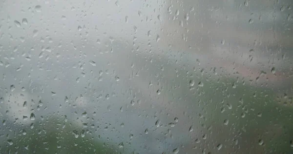 Regn Droppe Fönsterglas — Stockfoto