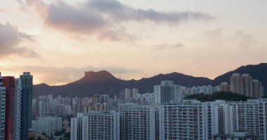 Hong Kong şehir günbatımı zaman