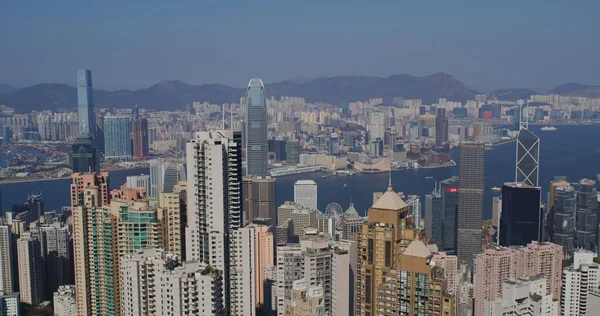 香港维多利亚山顶 2021年2月4日 香港城市 — 图库照片