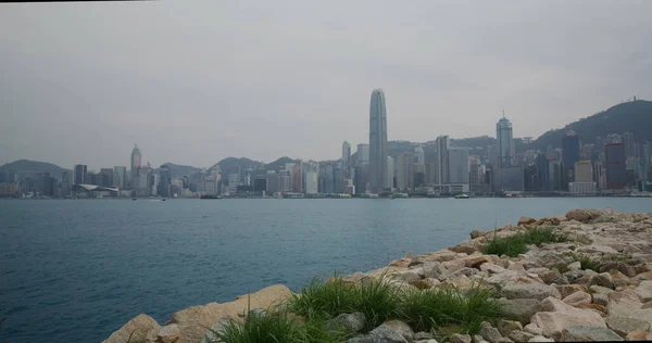 Гавань Виктория Гонконг Апреля 2021 Года Ориентир Гонконга — стоковое фото