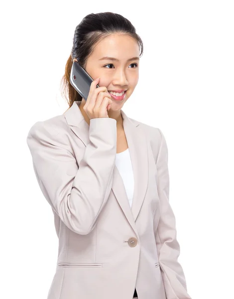 Businesswoman talk to cellphone — Stock Photo, Image