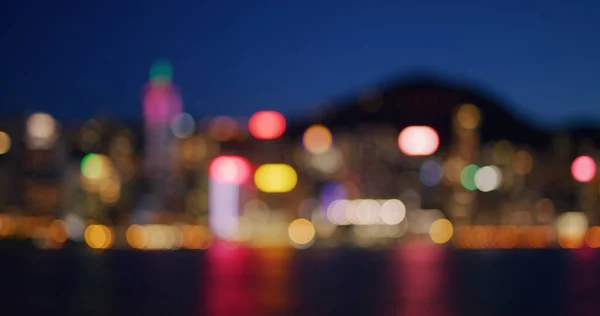 Blur View Hong Kong City Night — Stock Photo, Image