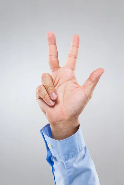 Businessman hand show with three finger — Stock Photo, Image