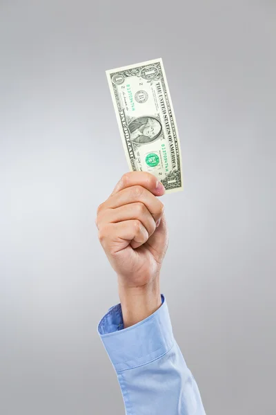 Businessman hand hold US dollar — Stock Photo, Image