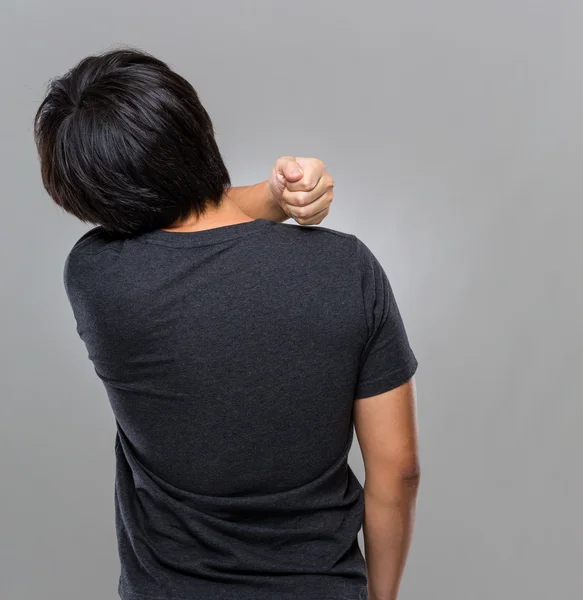 Adam omuz ağrısı muzdarip — Stok fotoğraf