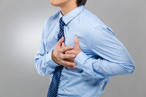 Businessman suffer from heart attack — Stock Photo, Image