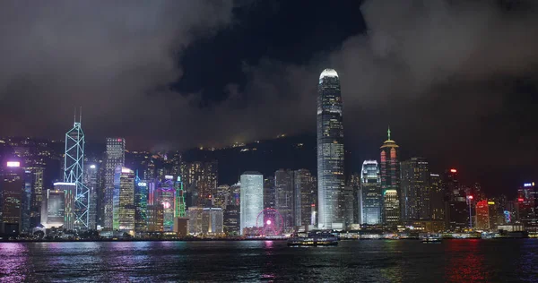 Victoria Limanı Hong Kong Temmuz 2021 Geceleri Hong Kong — Stok fotoğraf