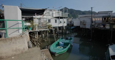Tai O, Hong Kong - 30 Mart 2021: Hong Kong balıkçı köyü