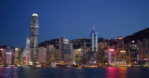 Victoria Limanı Hong Kong Ağustos 2021 Geceleri Hong Kong — Stok fotoğraf