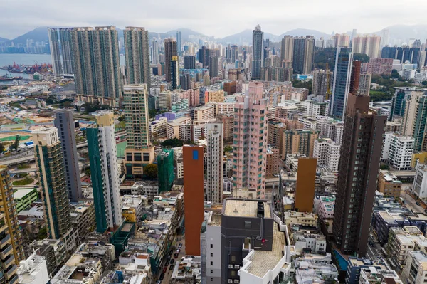 Hong Kong Şehrinin Üstten Görünüm — Stok fotoğraf