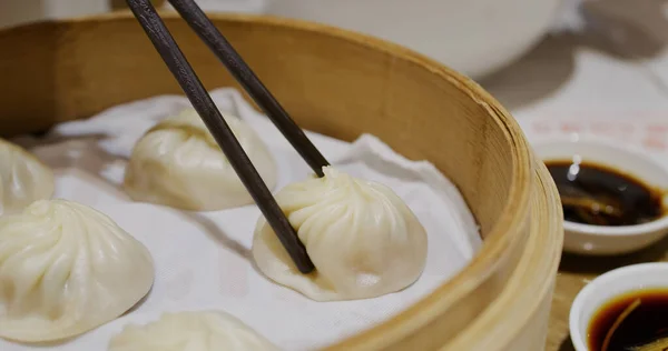 Steamed soup buns in chinese restaurant