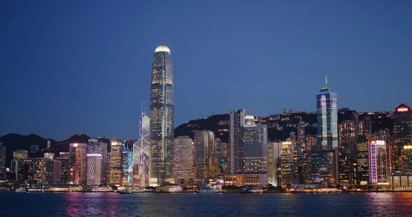 Victoria Harbor Hong Kong Sierpnia 2021 Noc Hongkongu — Zdjęcie stockowe