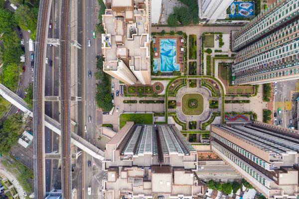 Вгорі Вниз Краєвид Резиденцію Гонконгу — стокове фото