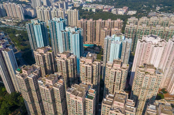 Χονγκ Κονγκ Κατοικημένη Περιοχή Από Την Κορυφή — Φωτογραφία Αρχείου