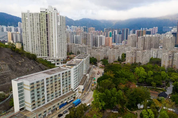 Kowloon City Hong Kong Fevereiro 2021 Vista Superior Cidade Hong — Fotografia de Stock