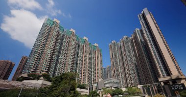 Yuen Long, Hong Kong - 21 Ekim 2021: Hong Kong yerleşim bölgesi