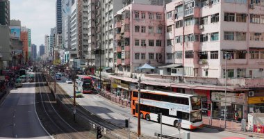 Yuen Long, Hong Kong - 21 Ekim 2021: Hong Kong yerleşim bölgesi