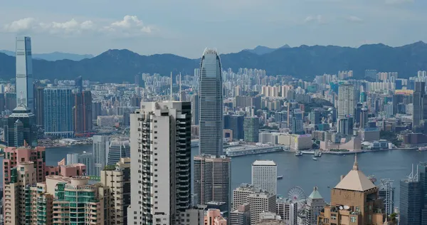 香港维多利亚山 2020年7月15日 香港城市天际线 — 图库照片