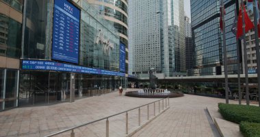 Merkez, Hong Kong - 16 Eylül 2021: Hong Kong borsa karesi