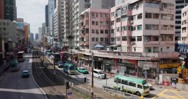 Yuen Long, Hong Kong - 21 Ekim 2021: Hong Kong yerleşim bölgesi
