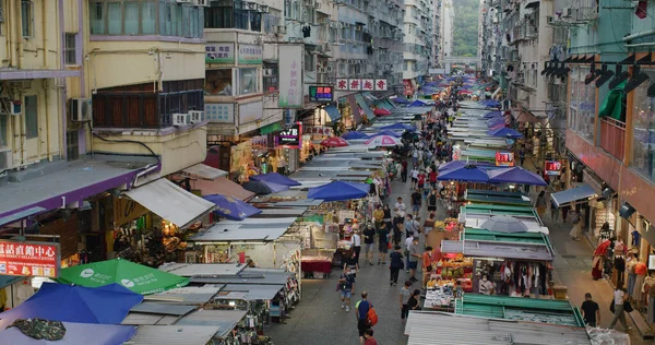 Mong Kok Hong Kong Липня 2021 Yuen Street — стокове фото