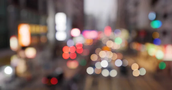 Blur Vista Rua Cidade Noite — Fotografia de Stock