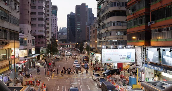 香港旺角 2021年11月5日 香港城街夜间 — 图库照片