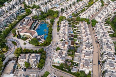 Lüks evin tepeden aşağı manzarası