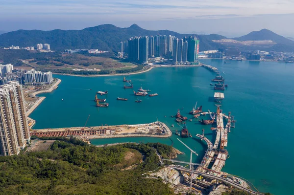 Tseung Kwan Hongkong Juni 2021 Gränsbro Uppförande — Stockfoto