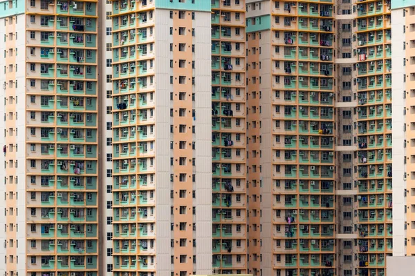 Fassade Eines Wohnhauses Hongkong — Stockfoto