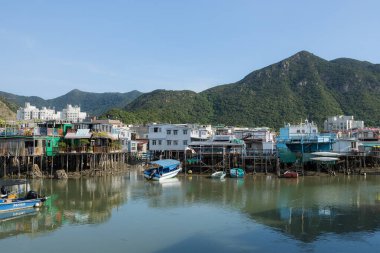 Tai O, Hong Kong - 19 Eylül 2021: Hong Kong 'da geleneksel balıkçı köyü