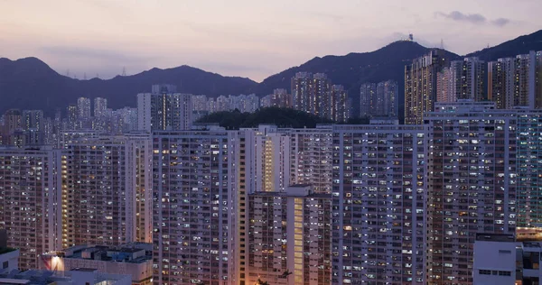 Увечері Місто Гонконг — стокове фото