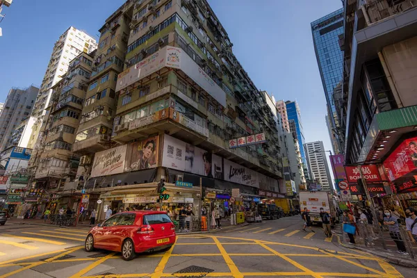 Монг Кок Гонконг Ноября 2021 Года Оживленная Улица Монг Коке — стоковое фото