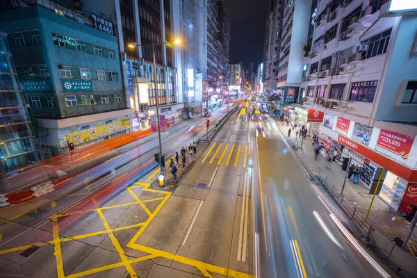 香港旺角 2021年10月22日 香港城街夜间 — 图库照片