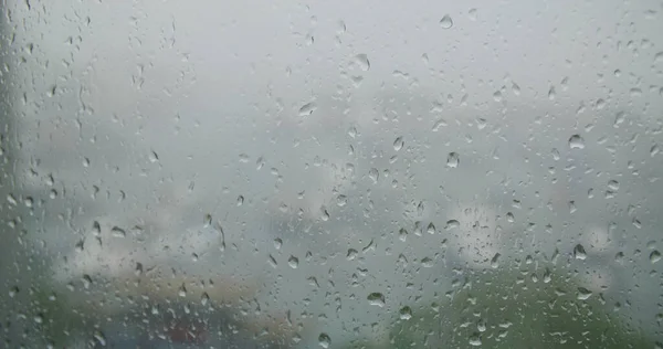 Pluie Sur Fenêtre Par Mauvais Temps — Photo