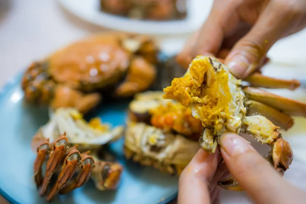 Mangez Crabe Chinois Poilu Maison — Photo