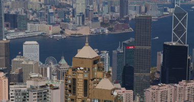 Victoria Peak, Hong Kong - 05 Şubat 2021: Hong Kong