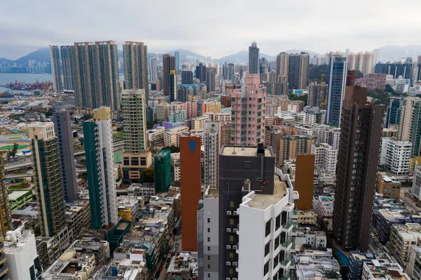 Kowloon City Hong Kong Şubat 2020 Hong Kong Şehrinin Yukarıdan — Stok fotoğraf