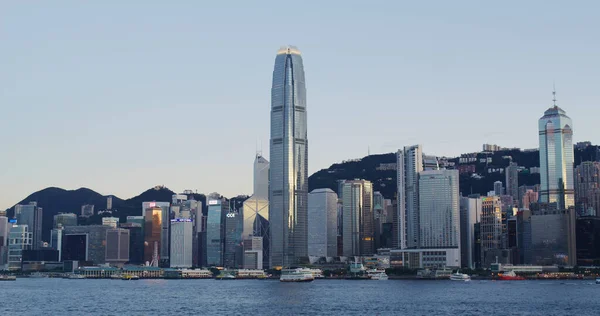 Victoria Harbor Hong Kong Agosto 2021 Ciudad Hong Kong Atardecer — Foto de Stock