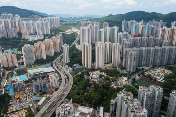 Kwun Tong, Hong Kong - 20 July 2021: Hong Kong city from top