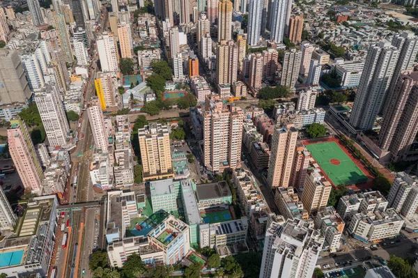 Antenn Utsikt Över Hong Kong Stad — Stockfoto