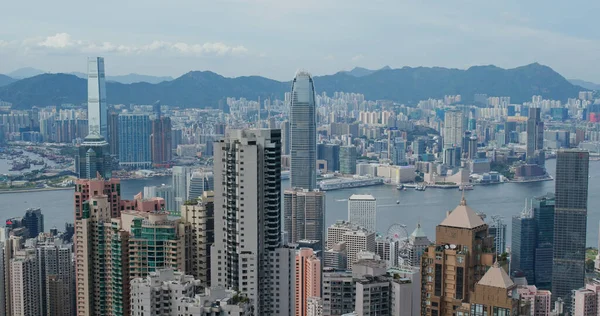 香港维多利亚山 2020年7月19日 香港城市天际线 — 图库照片